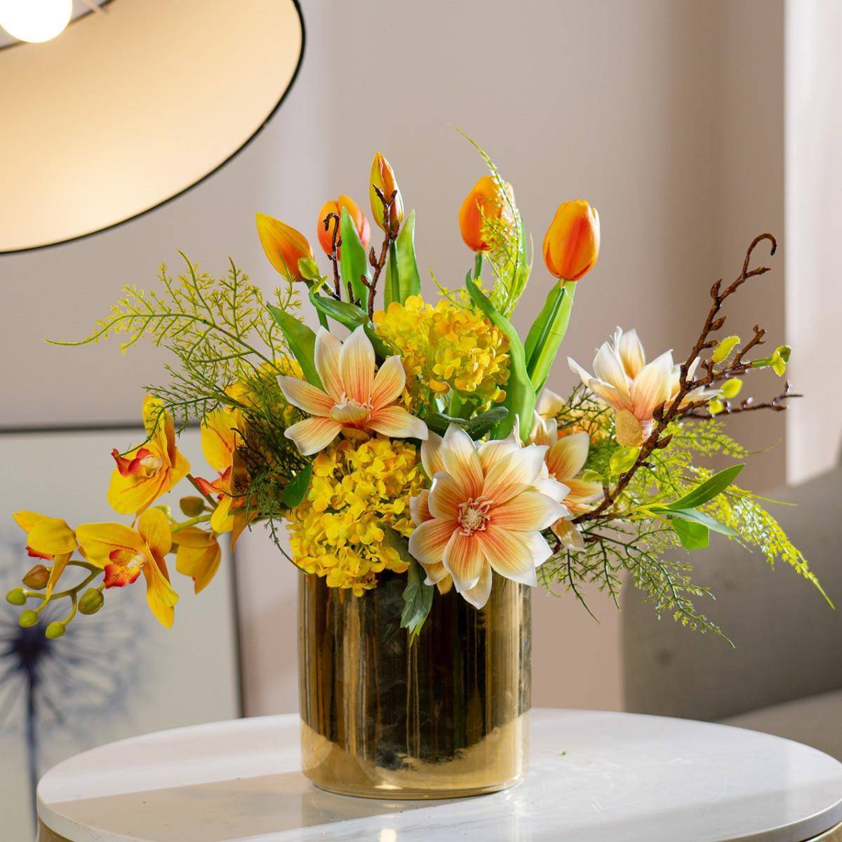 高档2024新款假花花瓶加仿真花艺摆件轻奢高端客厅塑料插花卉摆设