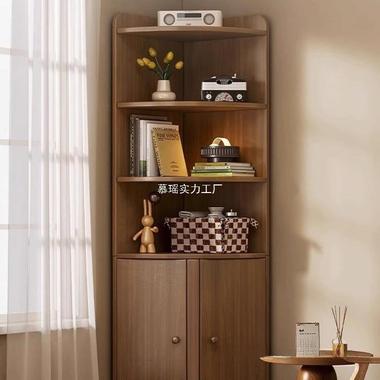 转角置物架落地书架三角形墙角柜90度墙边拐角收纳柜靠墙角落书柜