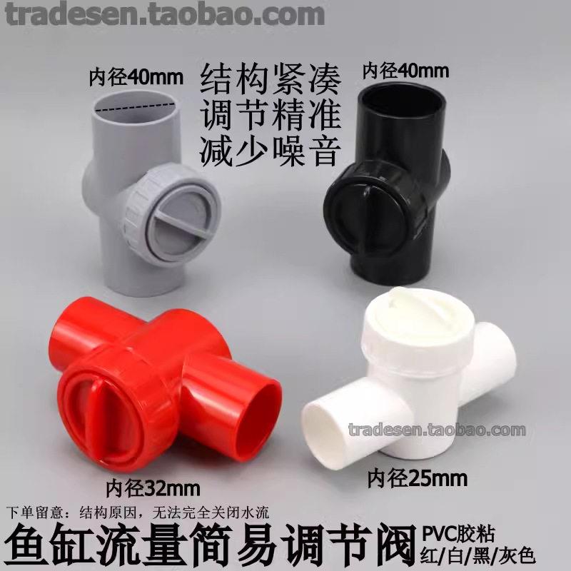 鱼缸流量调节阀下水微调阀消音开关PVC水管水流精准控制减噪闸阀
