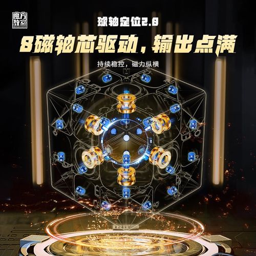 魔域魔方教室 RS3M V5三阶魔方磁力版磁悬浮球轴魔衣版机器人盒装
