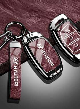 适用北京现代钥匙套名图ix35ix25朗动高档金属包途胜索纳塔9壳扣