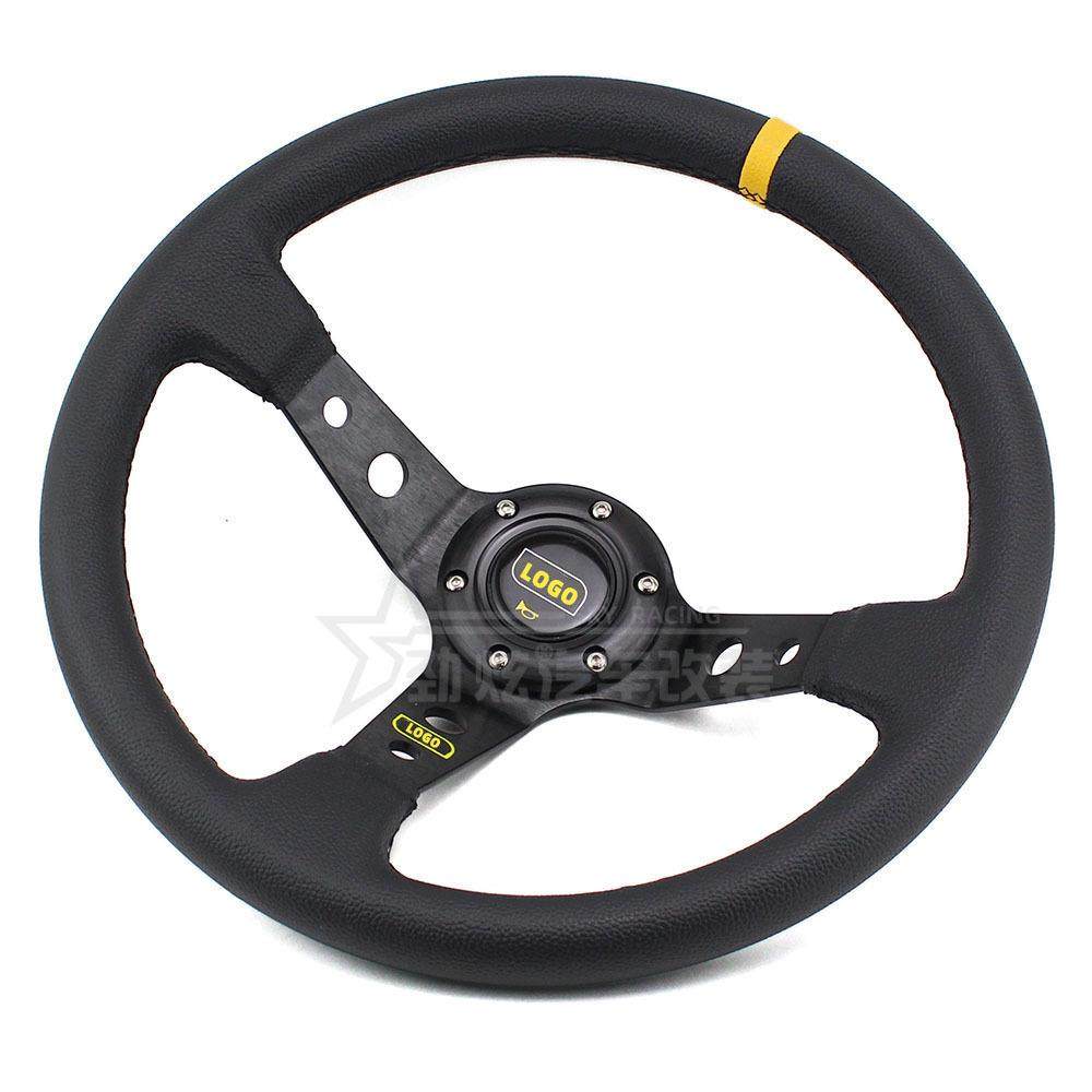 汽车改装方向盘14寸/350MMPVC皮革转向盘仿赛车竞技通用方向盘