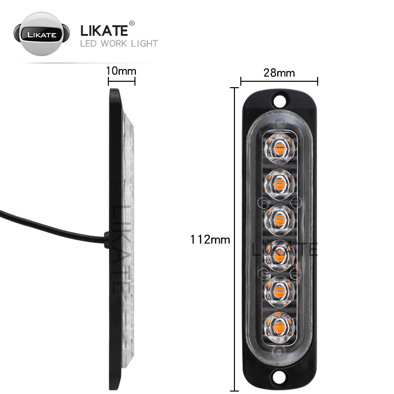 汽车边灯一拖四中网爆闪灯6LED日间行灯红蓝无线遥控18种模式