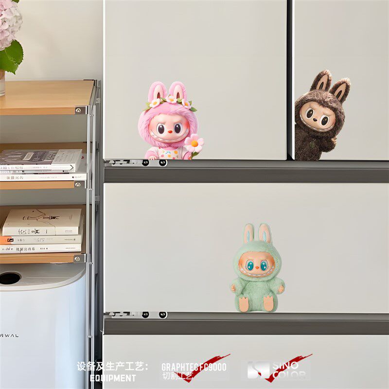适用于冰箱贴磁吸可爱拉布布labubu可爱玩偶周边3D立体卡通铁门贴