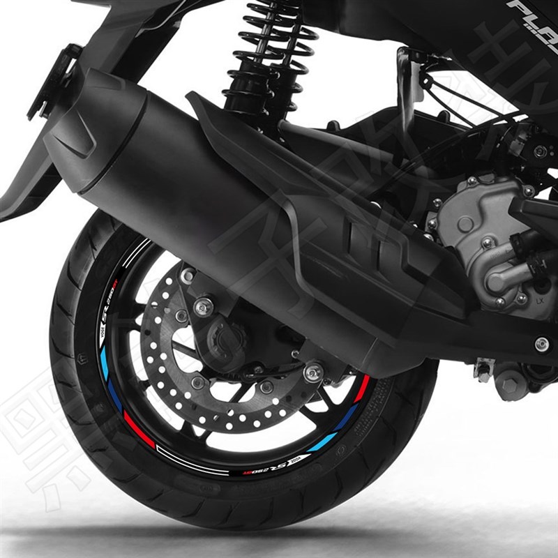 适用于无极SR250GT踏板摩托车反光轮毂贴纸改装车轮贴花防水配件