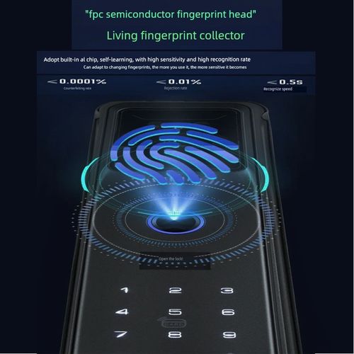 兰博D8人脸识别掌纹解锁指纹密码锁远程视频对讲锁实时监控智能锁