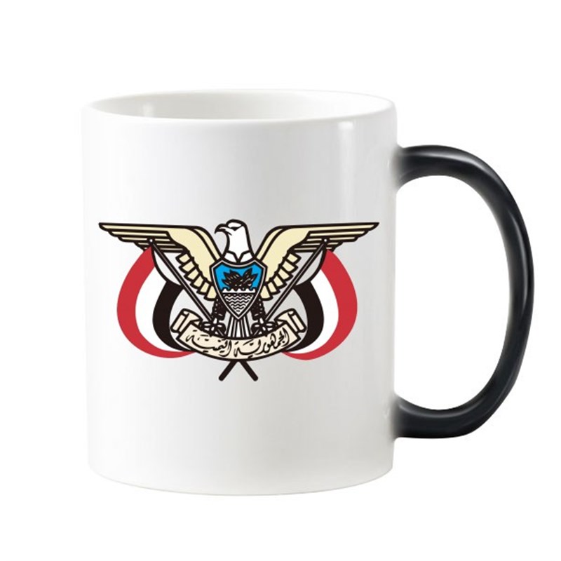 也门标志符号图案陶瓷变色马克杯加热变色咖啡杯牛奶杯水杯