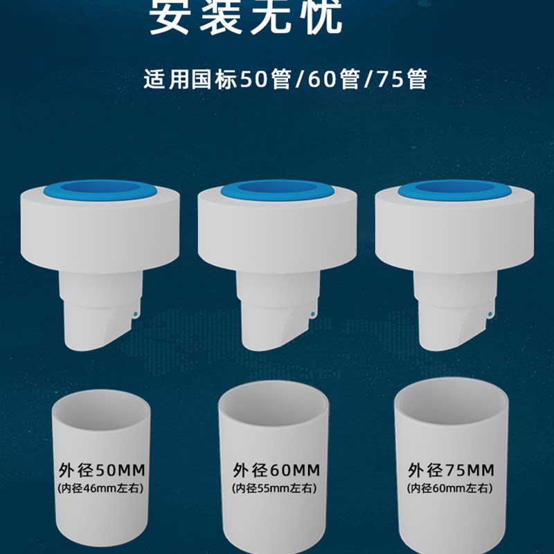 下水管防臭器厨房化妆室洗衣机排水管防反味密封圈塞堵口家用神器