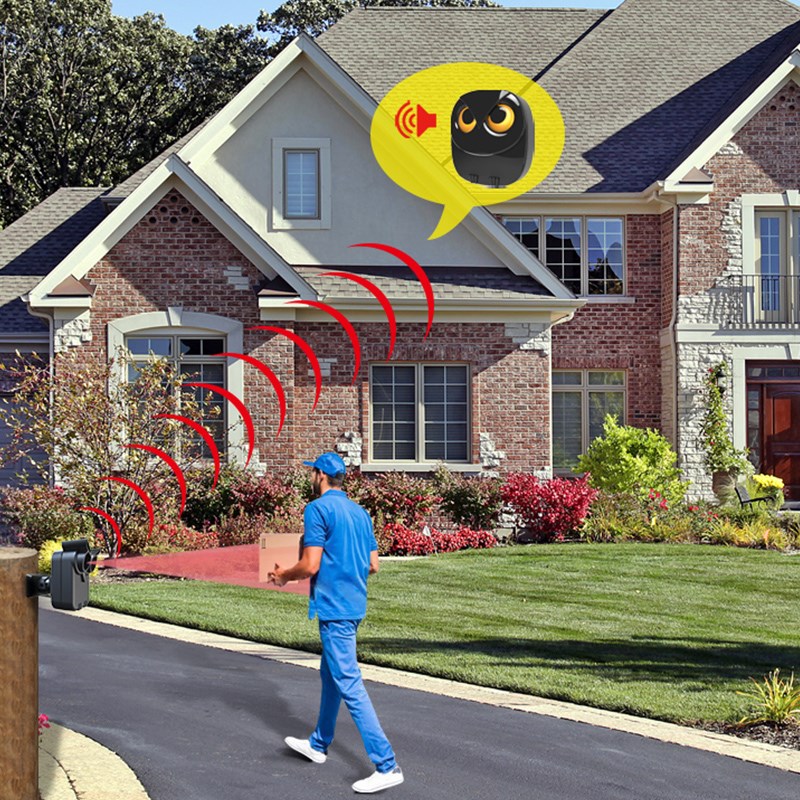 铁砖头红外线人体感应提醒器户外进门叮咚提示器防水无线感应门铃