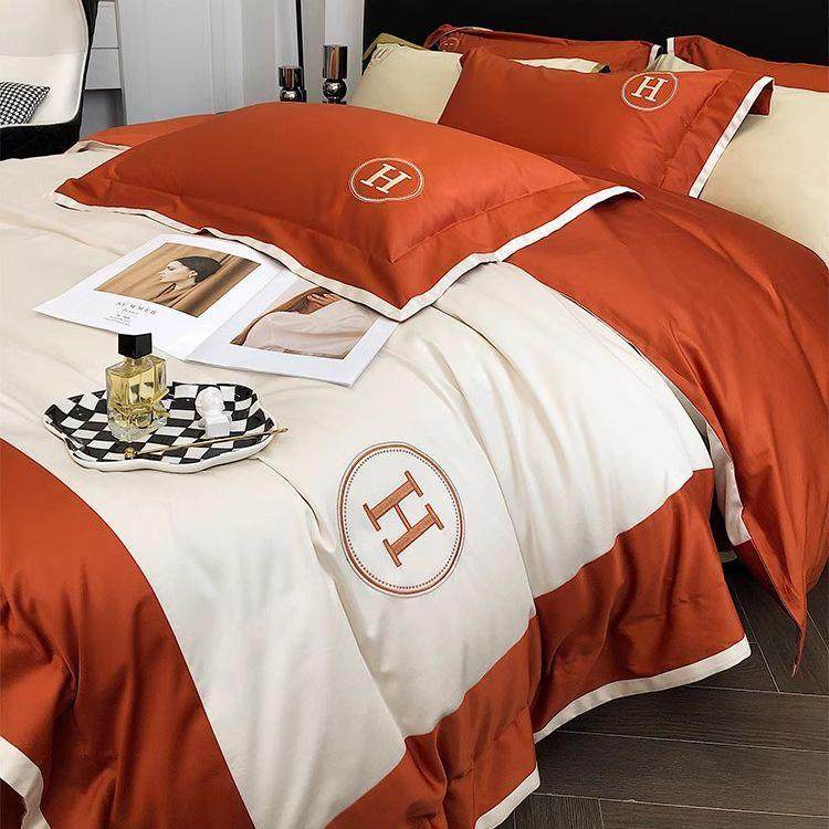 高端大气欧式120支长绒棉刺绣四件套全棉纯棉被套轻奢风床上4件套