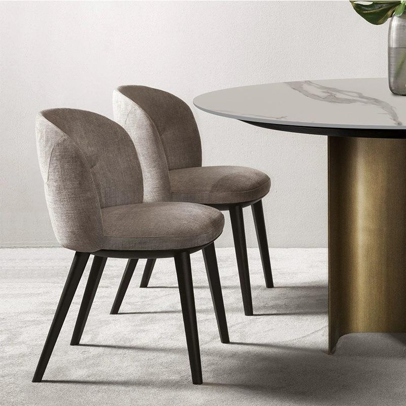 意式极简餐椅轻奢简约布艺书桌椅子设计师创意化妆椅单人靠背椅