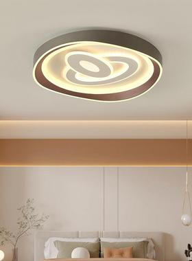 现代意式吸顶灯家用平板长方形客厅灯LED圆形卧室房间灯灰色高亮