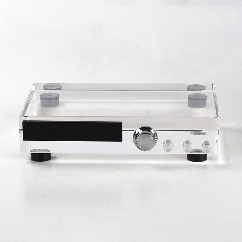 现代轻奢水晶音响功放组合装饰品现代样板房创意透明艺术软装饰品