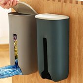 厨房装 放旧塑料垃圾袋收纳神器壁挂收集置物架大容量挂墙免打孔盒