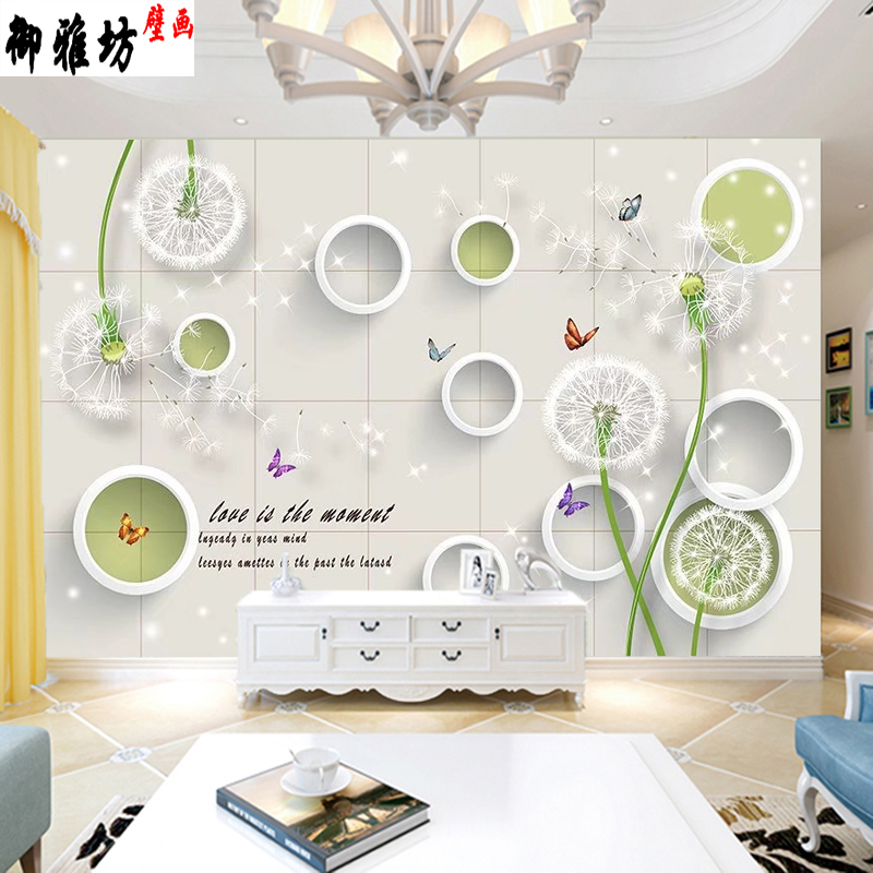 8d新款电视背景墙壁纸时尚淡雅壁画5d立体大气简单温馨影视墙壁布