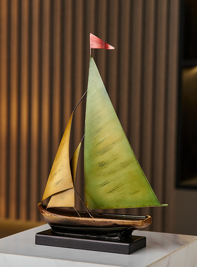 创意一帆风顺帆船模型摆件客厅电视柜酒柜办公室桌面轻Z奢高档装