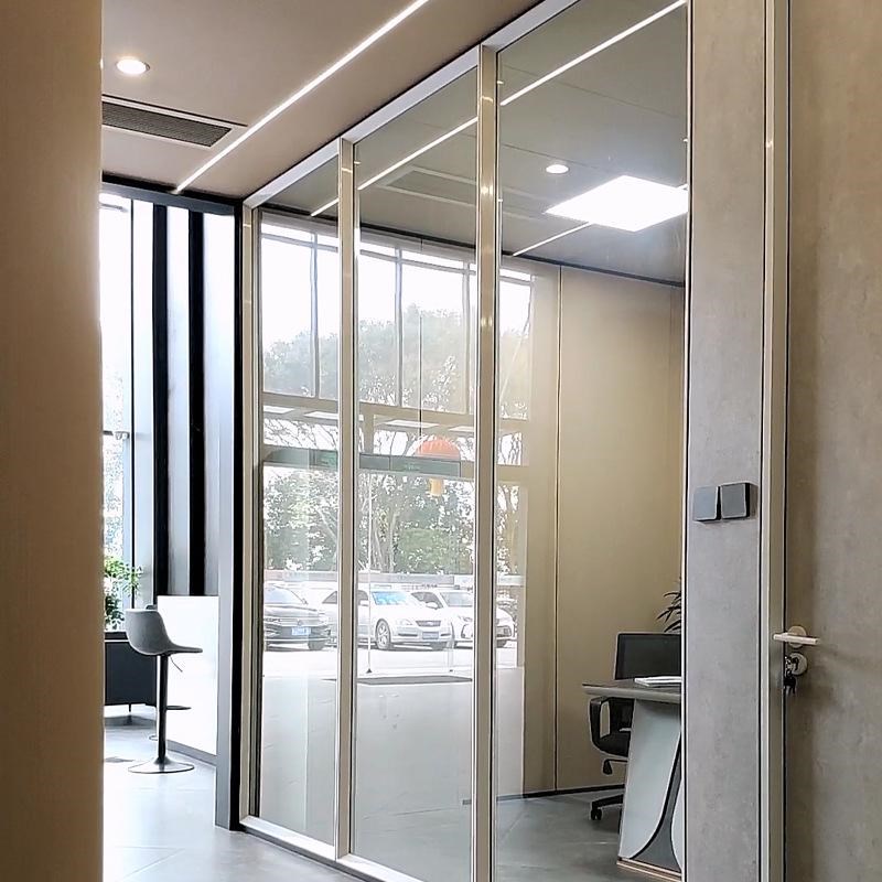 玻璃隔断单玻双玻铝合金防火钢化中空百叶办公室写字楼速装模块墙