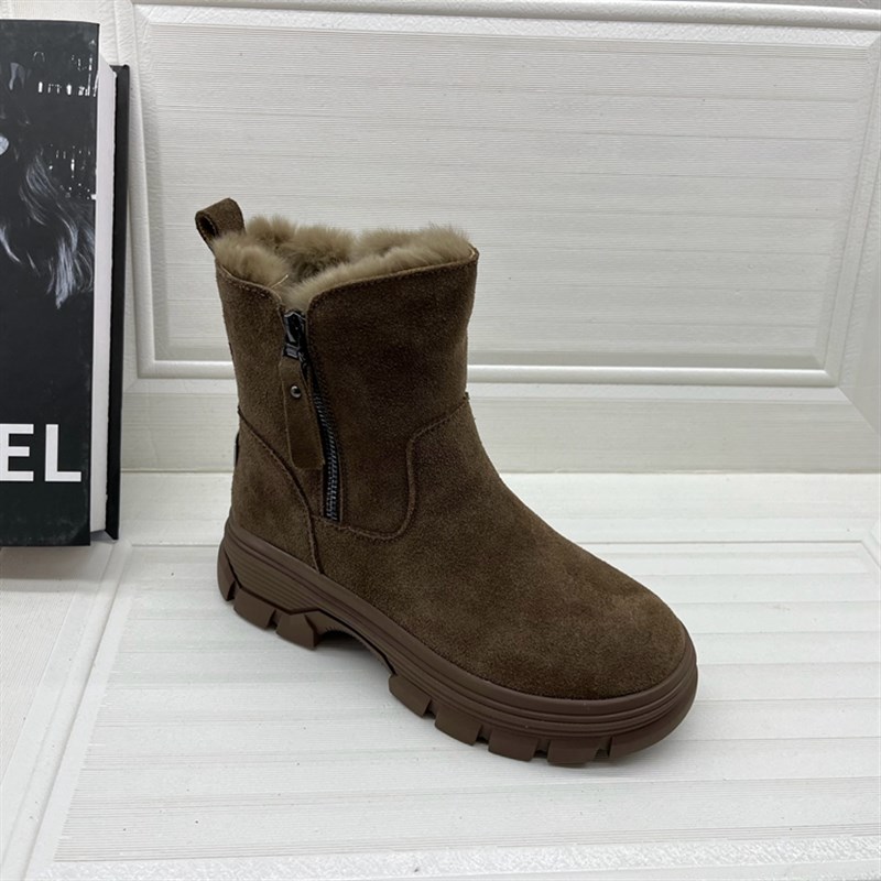撤柜处理2023秋冬爆款时尚真皮厚底雪地靴皮毛一体加厚保暖女靴