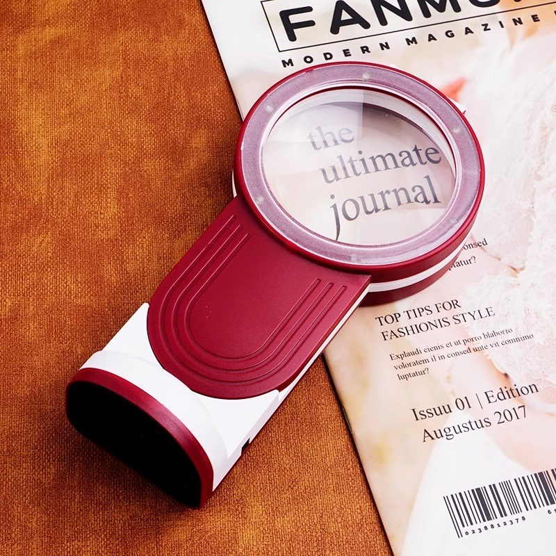 台式放大镜手持折叠高清老人儿童阅读带灯led维修手机用USB便携式