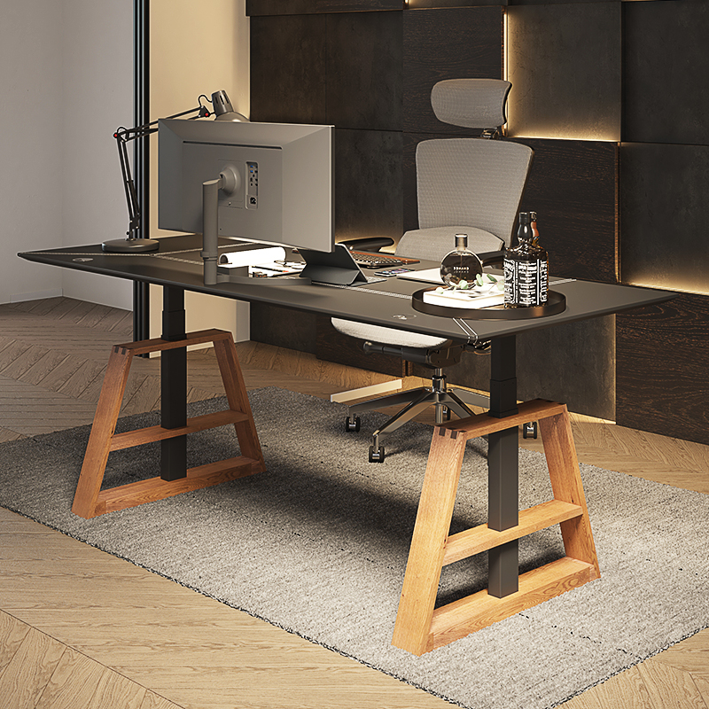 李仁同款电动升降桌台式电脑桌工作台站立式办公桌子家用简约书桌