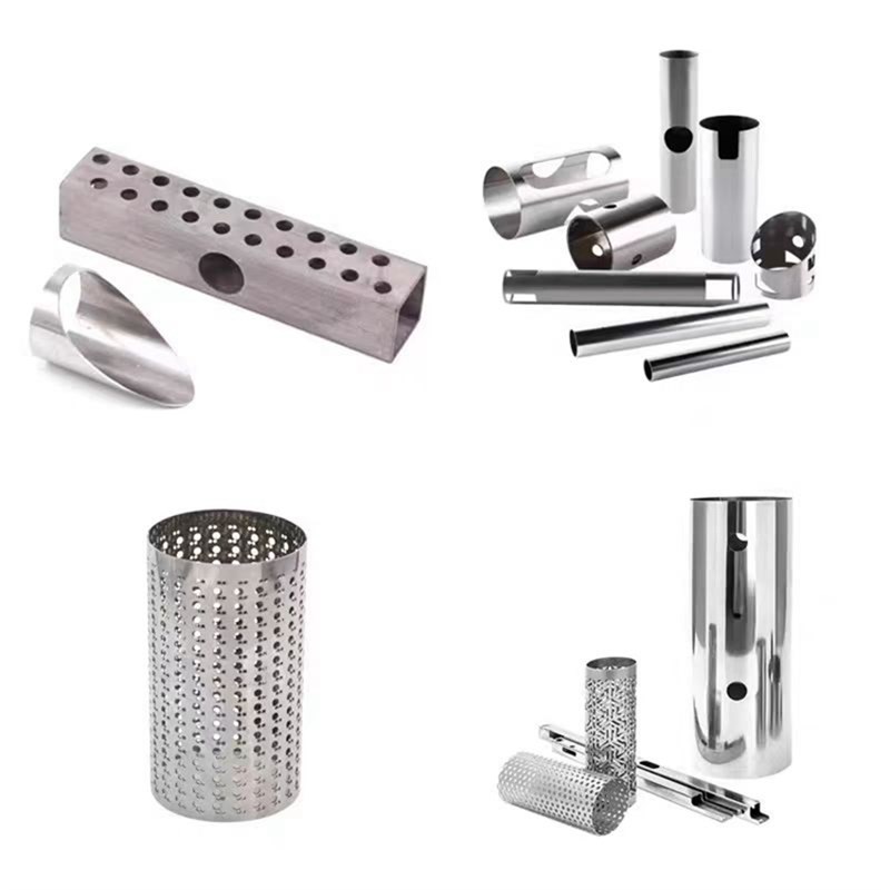 304不锈钢方管带孔激光切割圆管精细冲多孔黑铁镀锌定制加工