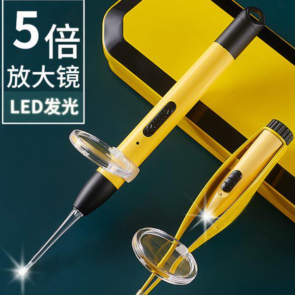 掏耳神器儿童发光专用工具扣挖掏耳朵宝宝婴儿硅胶带灯软头挖耳勺