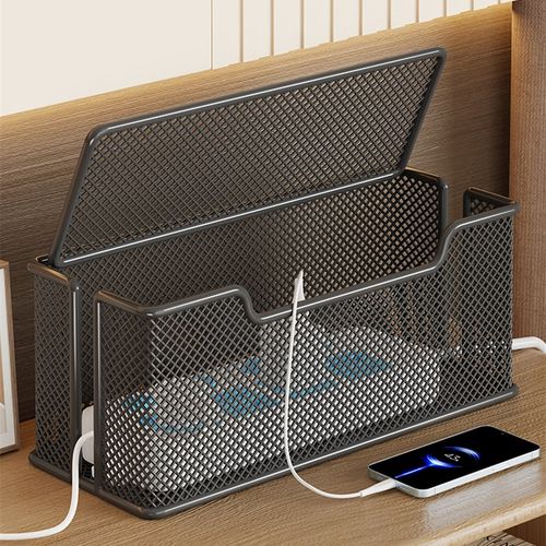 桌面线盒插线板收纳盒电脑桌理线器电源线插座集线盒数据线整理架