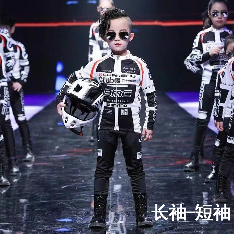 春夏儿童骑行服平衡车长袖薄款轮滑服短袖速干透气套装男女表演