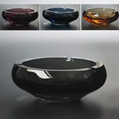 创意欧式 客厅办公室三槽 彩色水晶玻璃烟灰缸家用大中小号烟盅个性