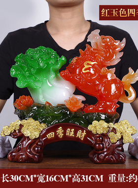 貔貅摆件招财玉白菜店铺r开业礼品送礼客厅办公室收银台金蟾装饰