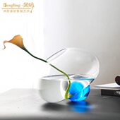 欧式 饰样板房摆设花器 创意水培植物透明水晶花瓶客厅家居电视柜装