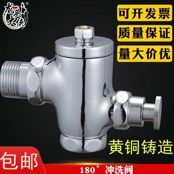 铜按钮式延时大便冲水阀 入墙式蹲坑自闭冲水器 手按式冲洗阀