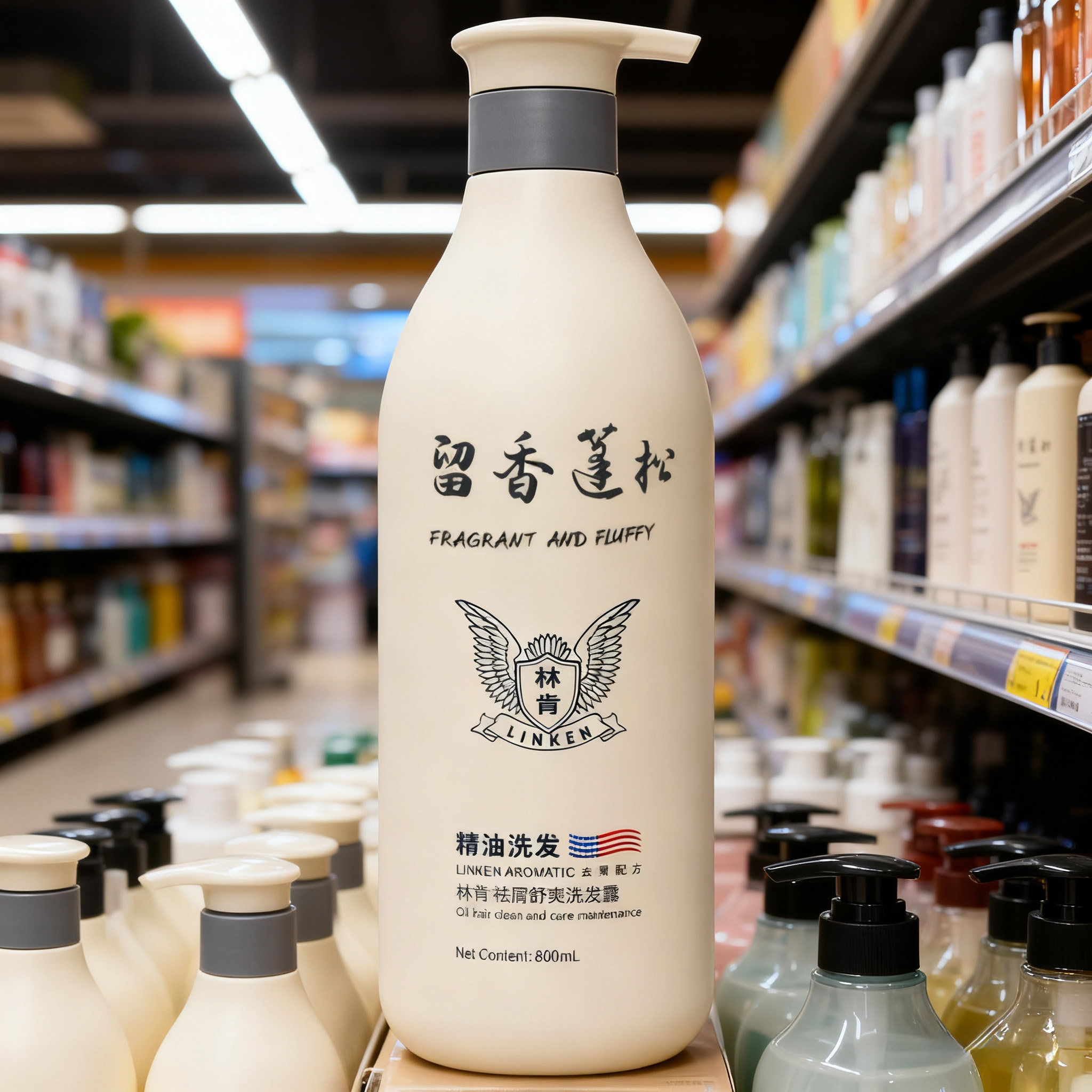 林肯精油香水洗发水护发素沐浴露去屑控油柔顺蓬松留香800ml