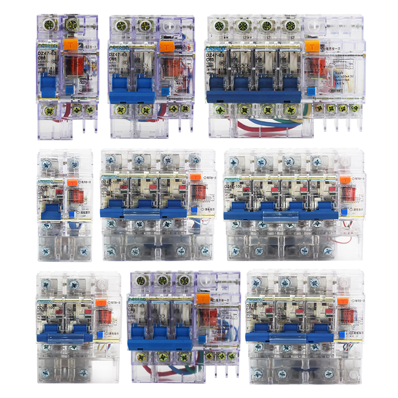 人民透明漏电保护器小型漏保dz47le 1P/2P/3P/4P工地箱漏电断路器