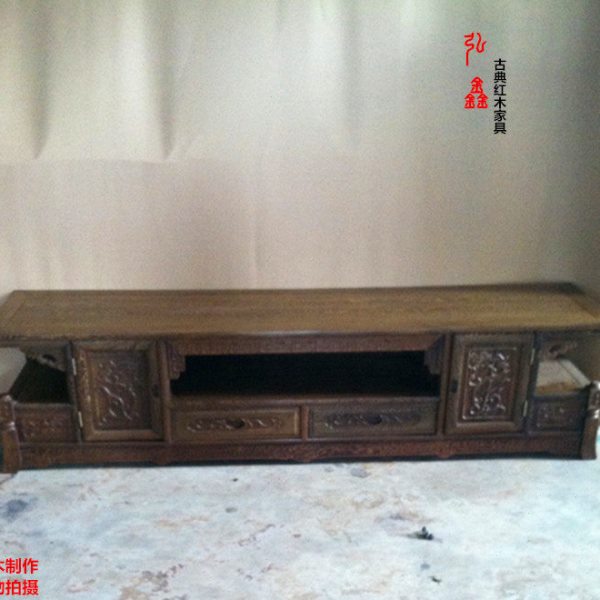 中式仿古明清古典红木家具/实木鸡翅木2门2抽电视柜 地柜 储物柜
