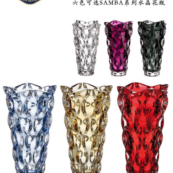 捷克进口BOHEMIA红色花器摆件家居饰品欧式风格水养水晶插花瓶