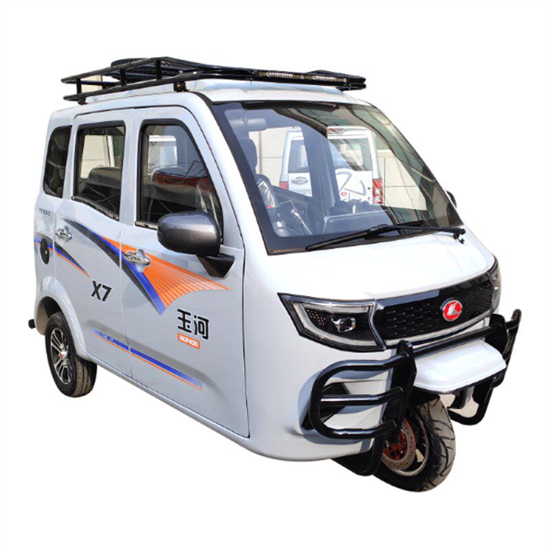 玉河X7加长全封闭汽油三轮摩托车新款载客盘式燃油三轮车可上牌