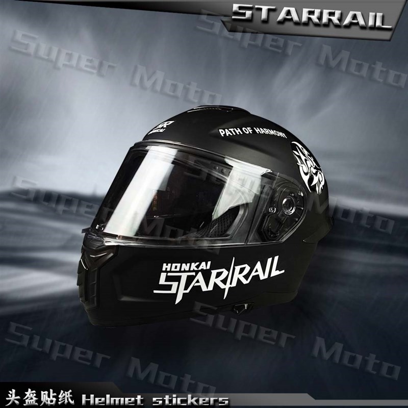 适用摩托车头盔贴纸STARRAIL贴花装饰全盔拉花改装素盔版画配件