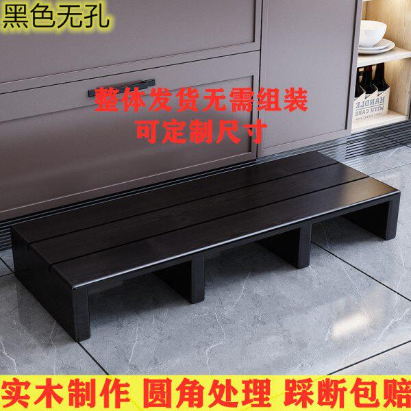 黑色防腐实木脚踏台阶阳台增高垫脚凳浴室卫生间防滑木板脚踏凳