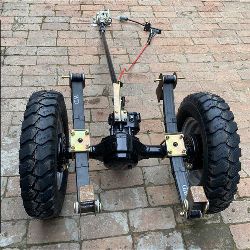 两轮改装三轮摩托车配件倒档后桥板簧轮胎副变速链条改传动轴定做