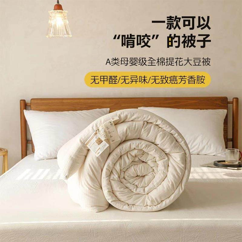 全棉A类母婴级纯棉提花20%大豆纤维被芯原棉无染冬被子春秋夏凉被,纺织面料/辅料/配套,纺织机械配件,淘宝优惠券,粉丝福利购,淘宝优惠卷