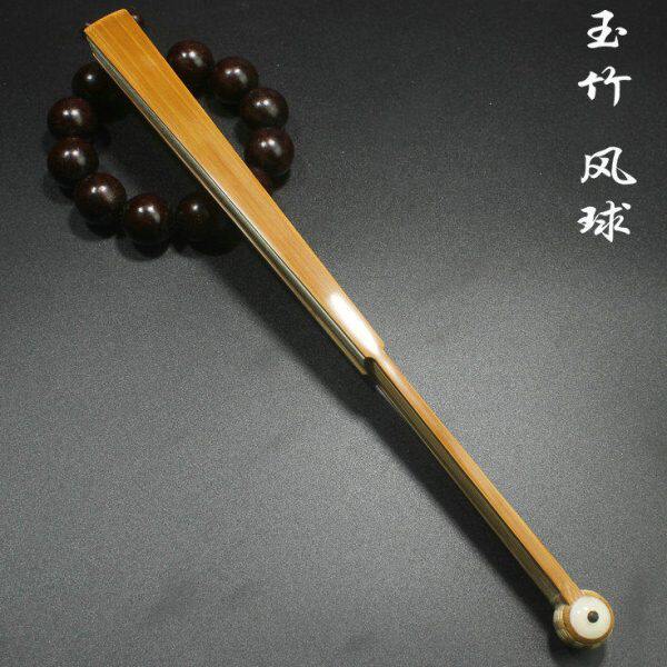 文玩竹制95寸老料玉竹圆头折扇手工和尚头风球中国风苏工空白扇面