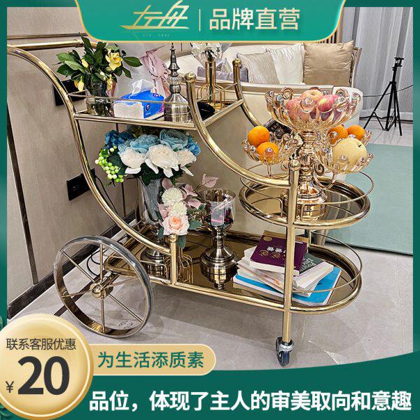 左舟酒店餐车酒水车商用会所ktv双层三层手推车移动送餐车茶水车