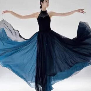 消失 甜橙子原创古典舞双层720度天丝大摆裙现代舞飘逸长裙 她笼