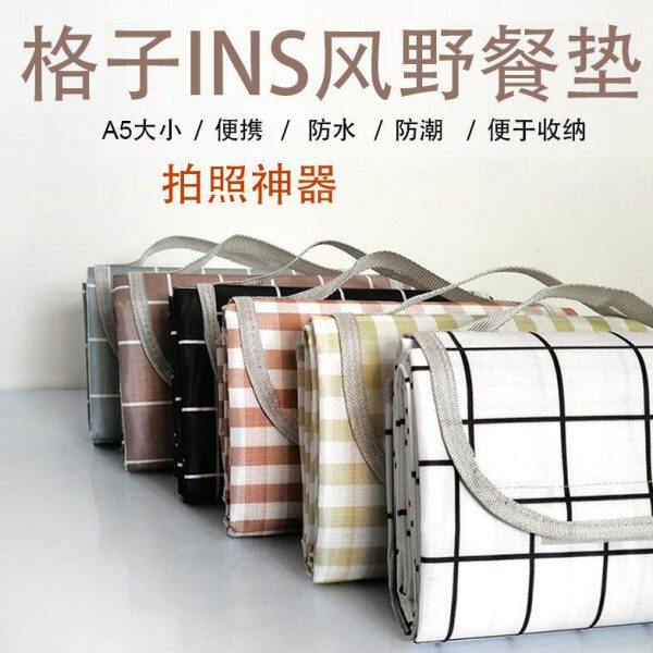 蓓恋春游加厚野餐垫户外露营防潮垫便携出游防水格子地垫现货