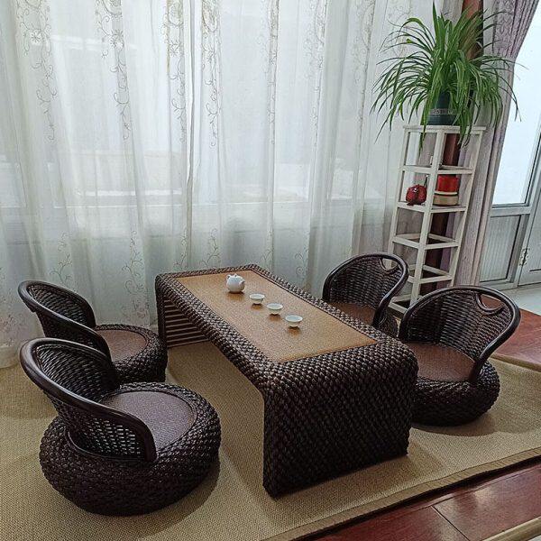 滕编桌子榻榻米茶几桌椅家用飘窗桌日式桌子禅意喝茶桌阳台小户型