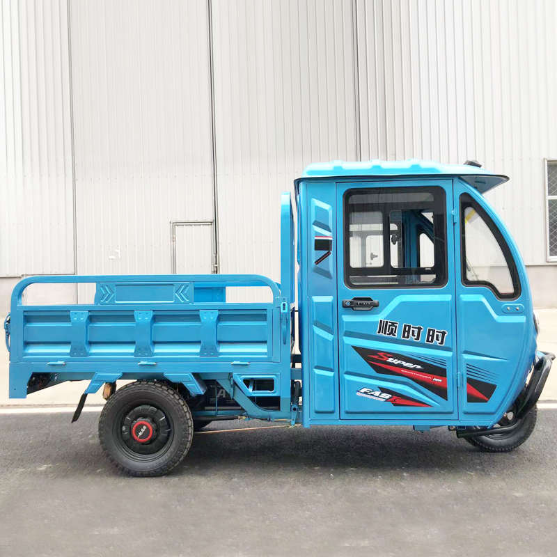 半封闭式电动三轮车货运载重王拉货带棚车油电两用农用代步电瓶车