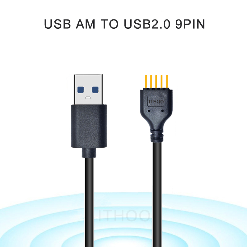 USB A公头转主板9PIN针台式机内置蓝牙水冷数据转外置USB口转接线