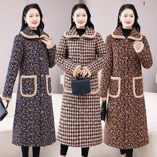 冬季保暖棉服罩衣女款加长过膝工作服护衣大褂外穿棉衣加绒加厚围