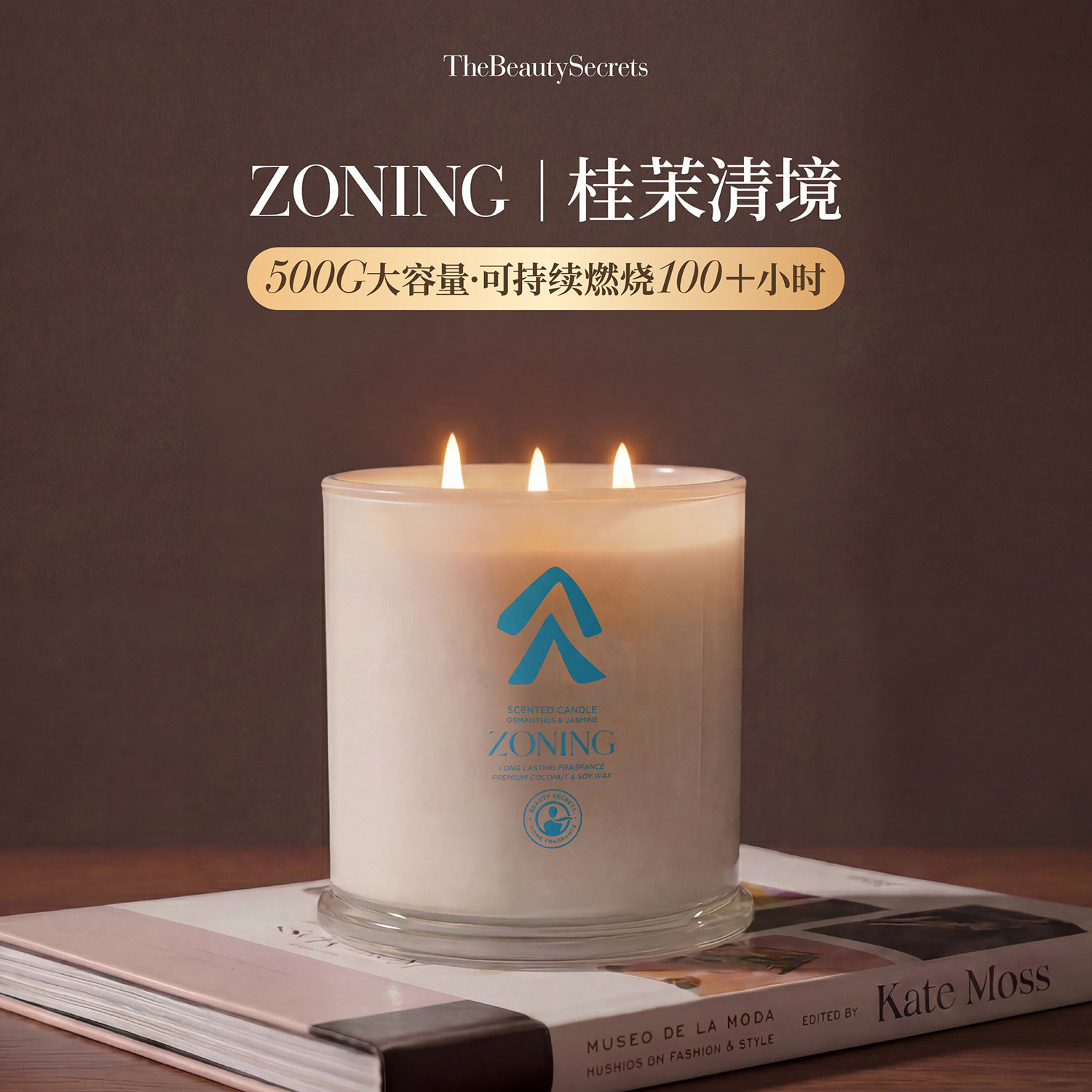 TBS香薰蜡烛大容量送礼高级桂花香低温蜡烛桂茉清境室内薰香礼物